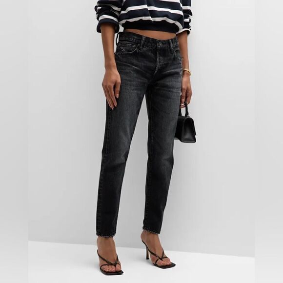 Moussy Vintage Tapered Leg Jeans in Vintage Black - Picture 4 of 9